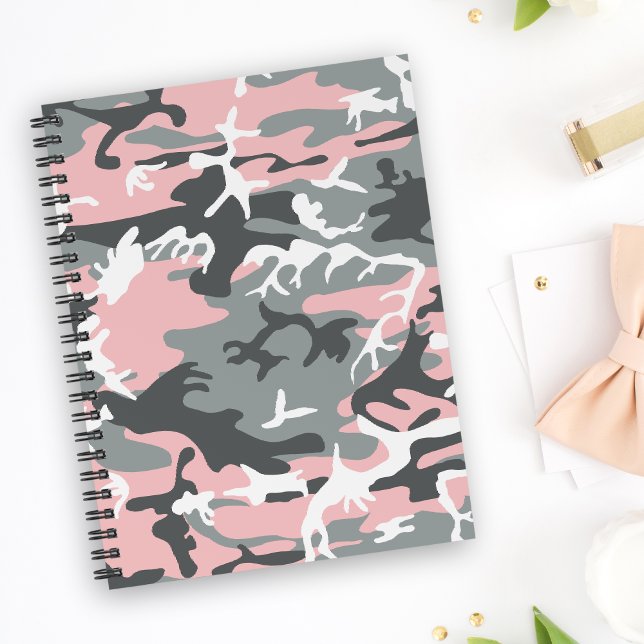 Rosa och Grått-kamouflage, militär, armé Anteckningsbok (Skapare uppladdad)