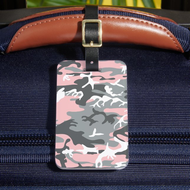 Rosa och Grått-kamouflage, militär, armé Bagagebricka (Framsida Insitu 2)
