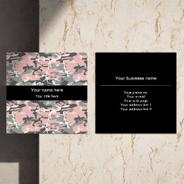 Rosa och Grått-kamouflage, militär, armé Fyrkantigt Visitkort