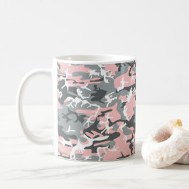 Rosa och Grått-kamouflage, militär, armé Kaffemugg