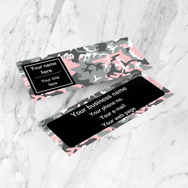 Rosa och Grått-kamouflage, militär, armé Mini Visitkort (Skapare uppladdad)