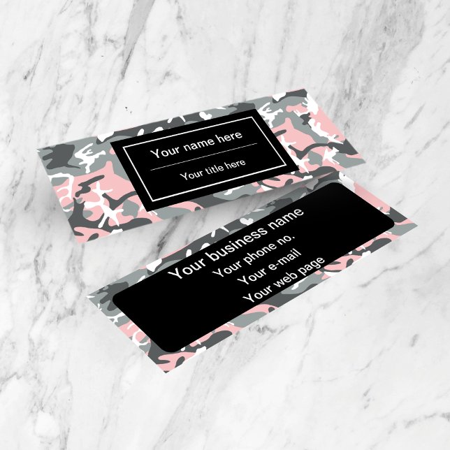 Rosa och Grått-kamouflage, militär, armé Mini Visitkort (Skapare uppladdad)