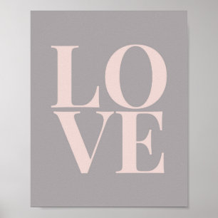 Rosa och Grått KÄRLEK Poster