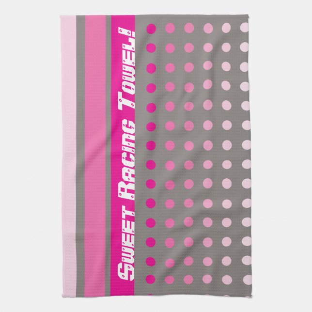 Rosa och Grått Kökshandduk (Vertikal)