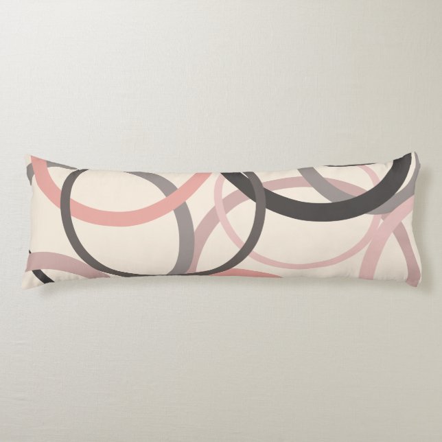 Rosa- och Grått-kretsar Kroppskudde (Framsidan)