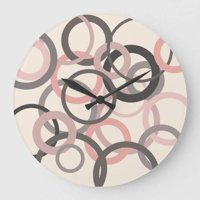 Rosa- och Grått-kretsar Stor Klocka (Framsida)