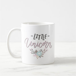 Rosa och Grått Little Unicorn Hand Lettered Blommi Kaffemugg