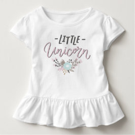 Rosa och Grått Little Unicorn Hand Lettered Blommi Tee Shirt