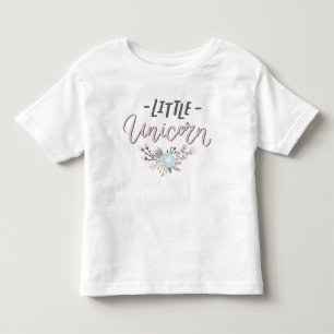 Rosa och Grått Little Unicorn Hand Lettered Blommi Tröja