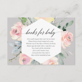  rosa och grått modern blommigt bokar för baby tilläggskort