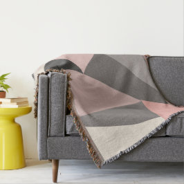 Rosa och Grått Modern geometri i mitten av århundr Filt