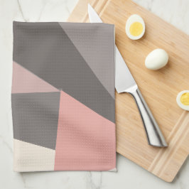 Rosa och Grått Modern geometri i mitten av århundr Kökshandduk