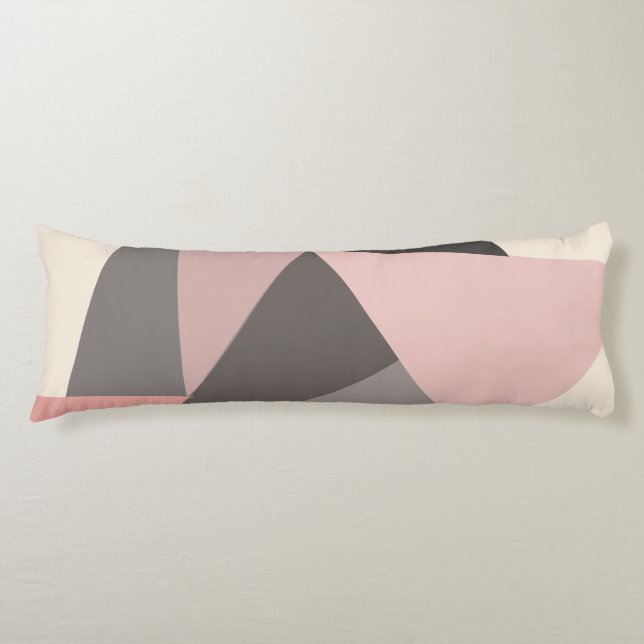 Rosa och Grått Modern geometri i mitten av århundr Kroppskudde (Framsidan)