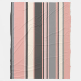 Rosa och Grått Modern Rand i mitten av århundradet Fleecefilt