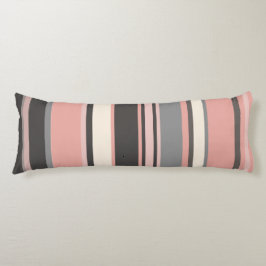 Rosa och Grått Modern Rand i mitten av århundradet Kroppskudde