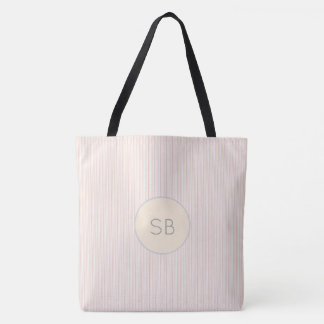 Rosa och Grått Monogram Initialer Namn din egen Tygkasse