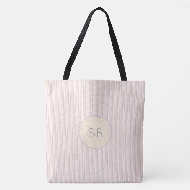 Rosa och Grått Monogram Initialer Namn din egen Tygkasse (Framsida)