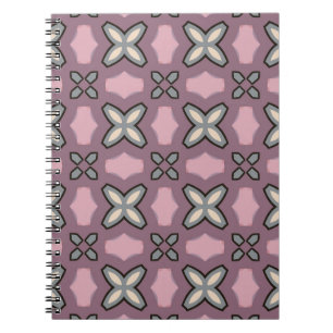 Rosa och Grått Mönster Design Anteckningsbok
