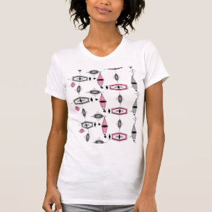 Rosa och Grått Mönster T-Shirt