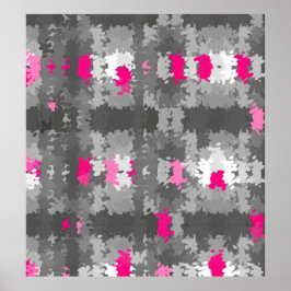 Rosa och Grått Pointillist Poster