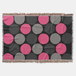 Rosa och Grått Polika Dot Filt
