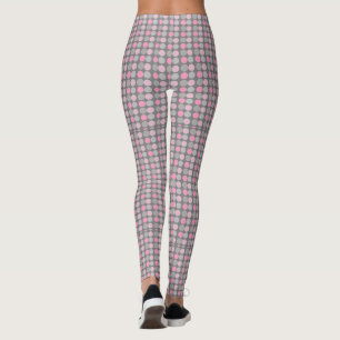 Rosa och Grått Polka-dopning Leggings
