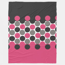 Rosa och Grått Polka Dot Fleecefilt