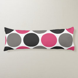 Rosa och Grått Polka Dot Kroppskudde