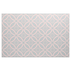 Rosa och Grått Retro Geometric Mönster Tyg