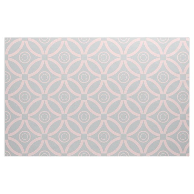Rosa och Grått Retro Geometric Mönster Tyg (Fat Quarter)