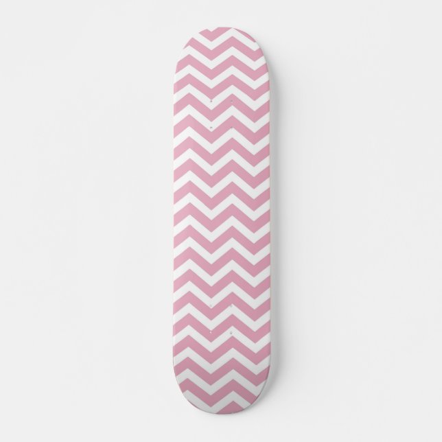 Rosa och grått-schevron skateboard bräda 21,5 cm (Framsida)