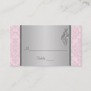 Rosa- och Grått-skada, Ballet Tofflor-platskort Placeringskort