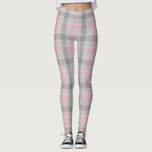 rosa och grått som kontrollerats leggings