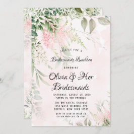Rosa och Grey Lövs Bridesmaids Lunch Inbjudningar