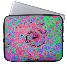 Rosa och grön Abstrakt för kalk, Retro Swirl Laptop Fodral