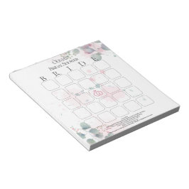 Rosa och Grön Akvarell Eukalyptus Brölloubingo Anteckningsblock