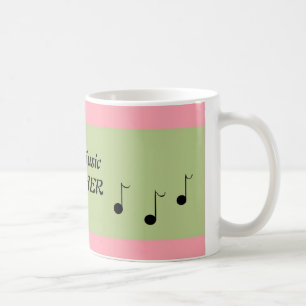 Rosa och grön bästa musiklärare kaffemugg