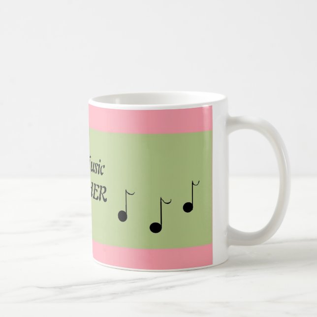 Rosa och grön bästa musiklärare kaffemugg (Höger)