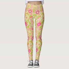 Rosa och grön blomning leggings