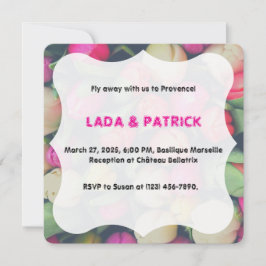 Rosa och grön blomster tulipan bakgrundsfoto Desti Inbjudningar