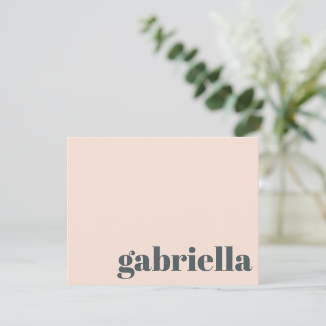 Rosa och grön fet typografi Personligt namn  Anteckningskort (Stående Fram)