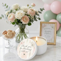 Rosa och grön fjäril blomster-babyshower