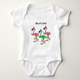 Rosa och grön Flamingosbabydräkt för AP T Shirt