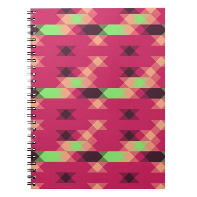 rosa och grön geometrisk anteckningsbok (Framsidan)