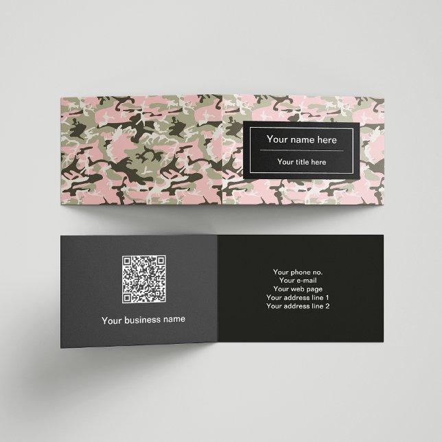 Rosa och grön kamouflage, kamouflage, militär, arm visitkort (Skapare uppladdad)