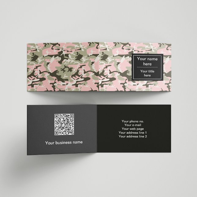 Rosa och grön kamouflage, kamouflage, militär, arm visitkort (Skapare uppladdad)