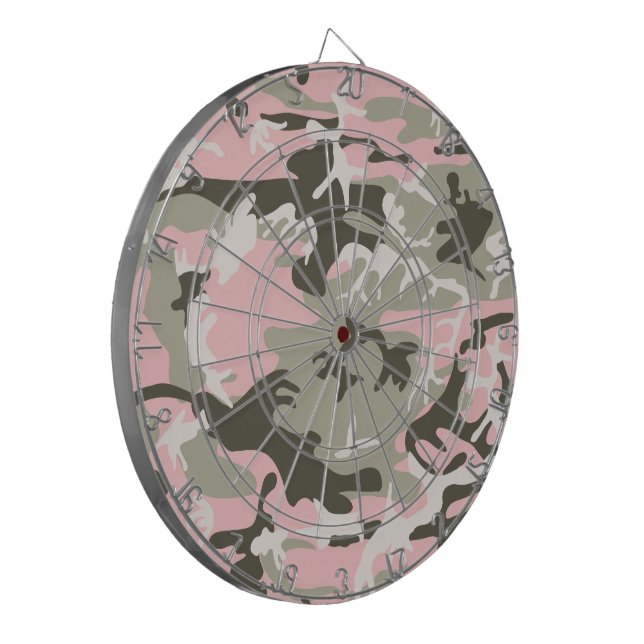 Rosa och grön kamouflage, militär, armé darttavla (Vänstra Framsidan)