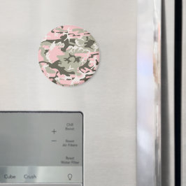 Rosa och grön kamouflage, militär, armé magnet