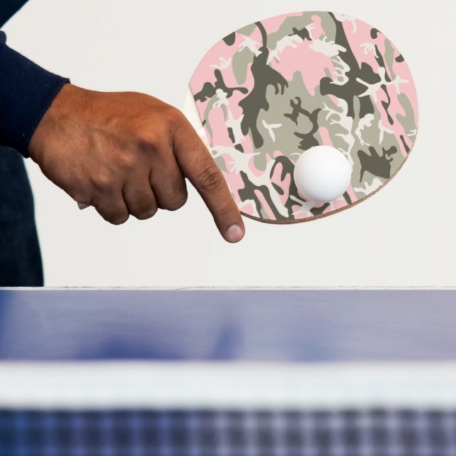 Rosa och grön kamouflage, militär, armé pingisracket (Insitu)