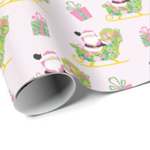 Rosa och grön Preppy Palm Beach Tomte